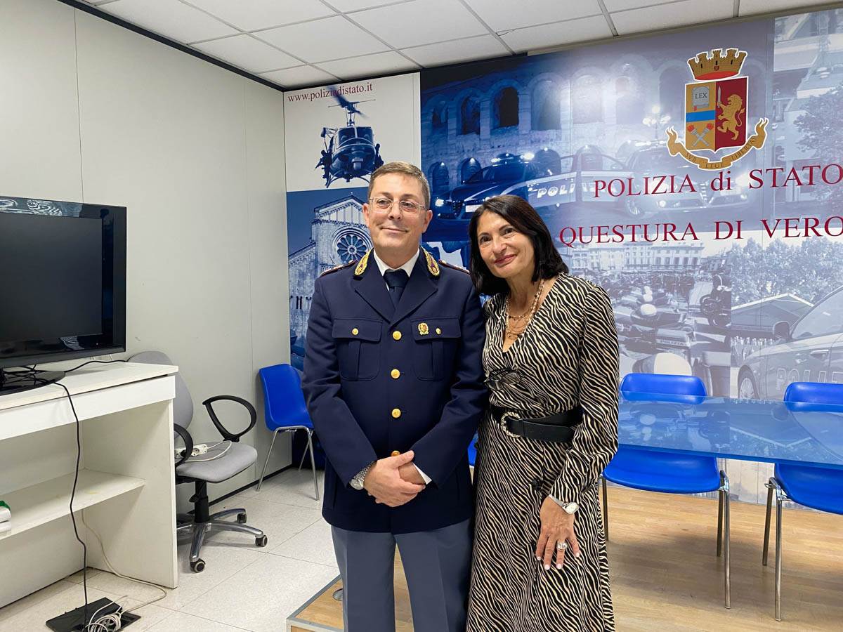 Dirigente reggente Divisione Anticrimine Domenico Avallone e Questora di Verona Rosaria Amato