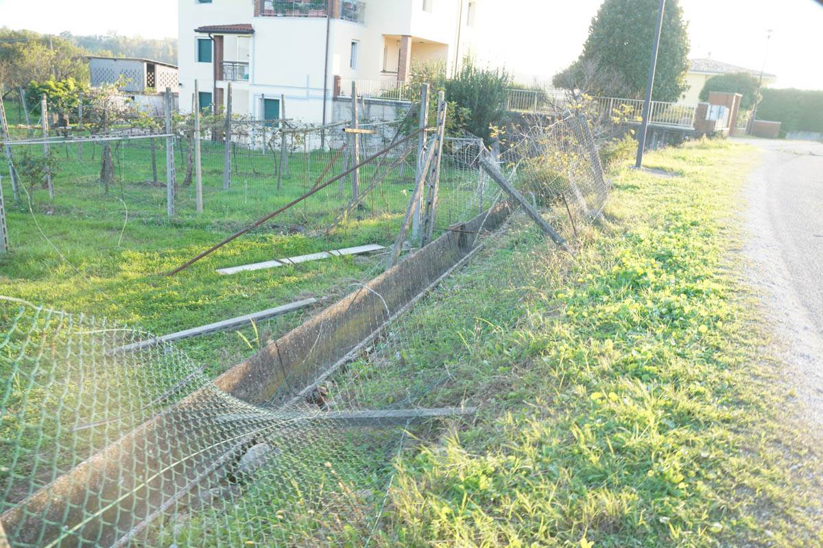 Il luogo dell'incidente mortale di Alessandro Zanandreis a Settimo di Pescantina