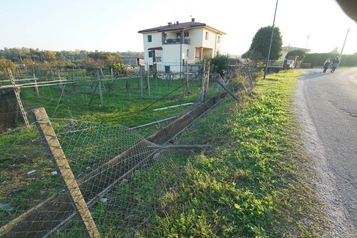 Il luogo dell'incidente mortale di Alessandro Zanandreis a Settimo di Pescantina