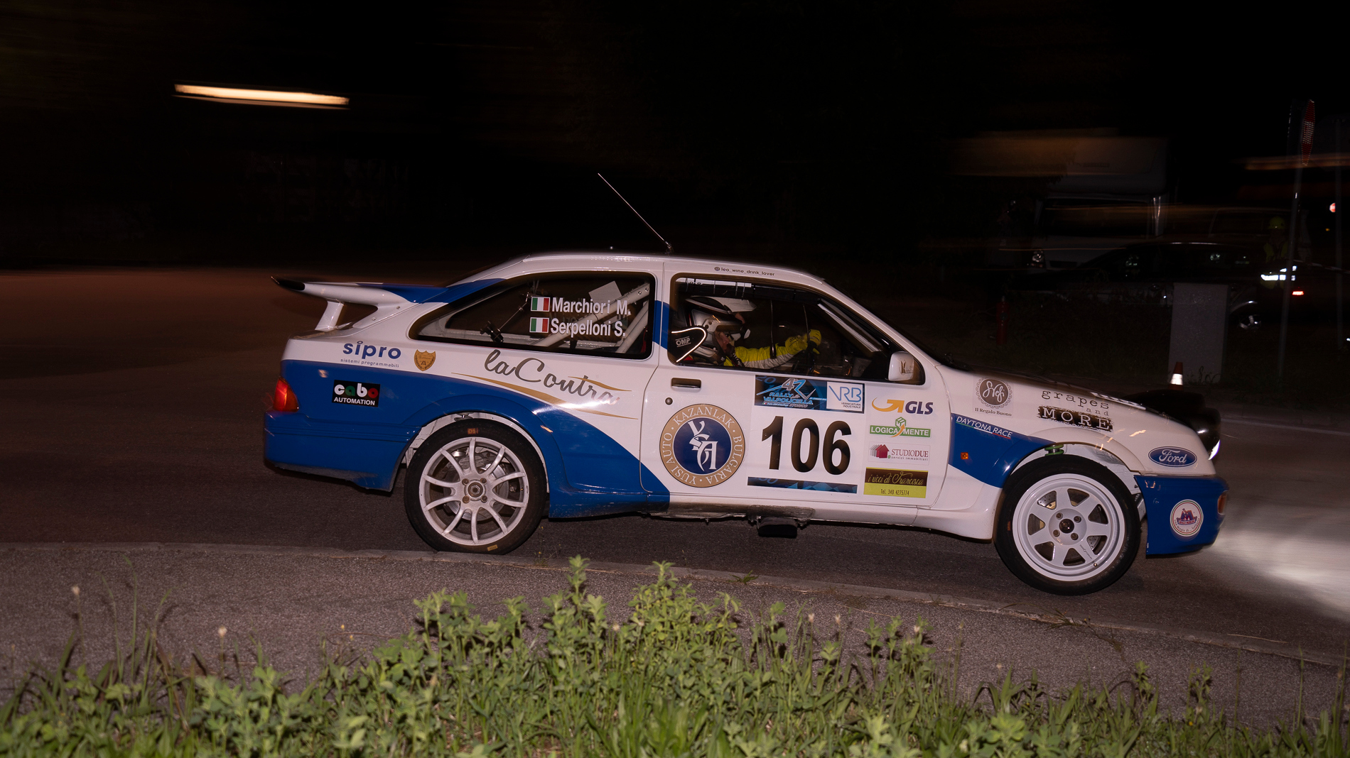 Serpelloni - Marchiori portacolori della Daytona Race con la Ford Sierra Cosworth Gruppo A Foto Time Foto