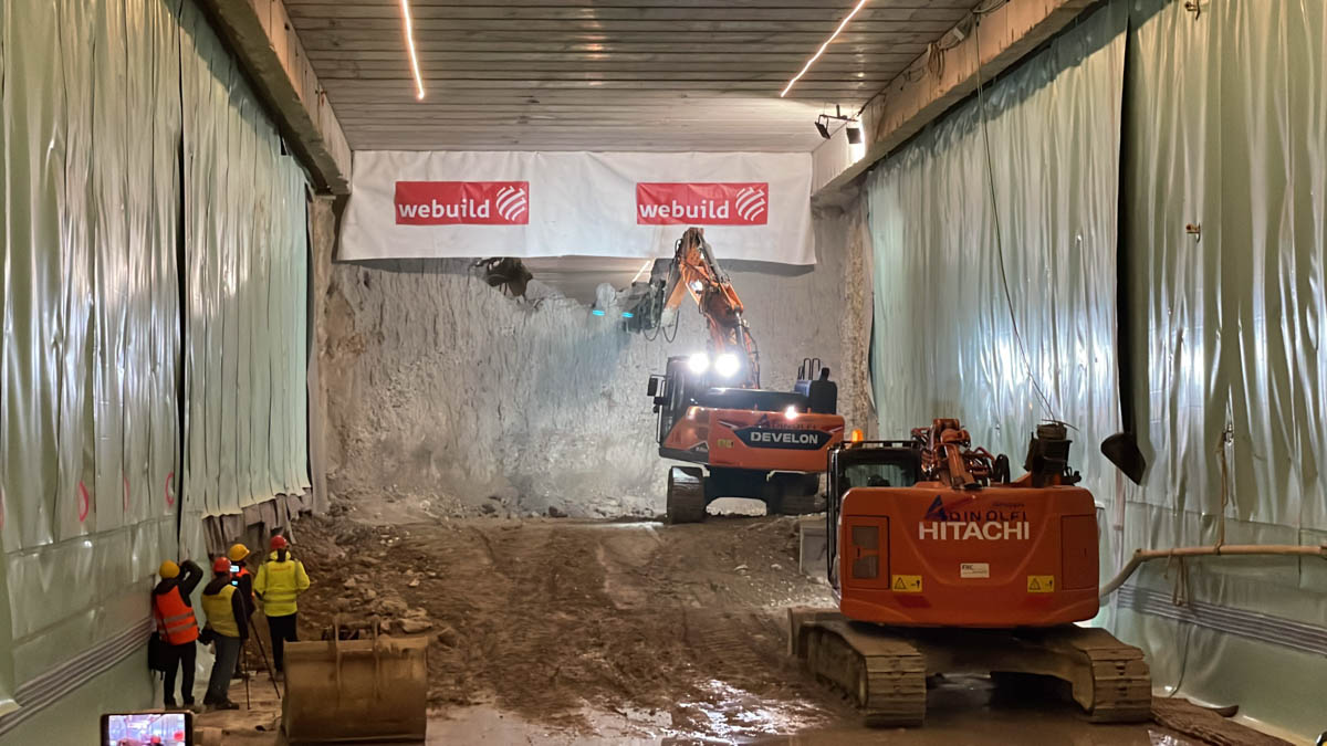 Abbattimento diaframma galleria artificiale San Martino Buon Albergo alta velocità AV/AC
