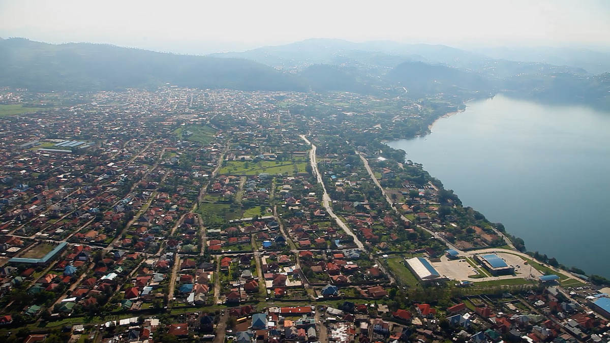 Gisenyi, in Ruanda, al confine con la Repubblica Democratica del Congo