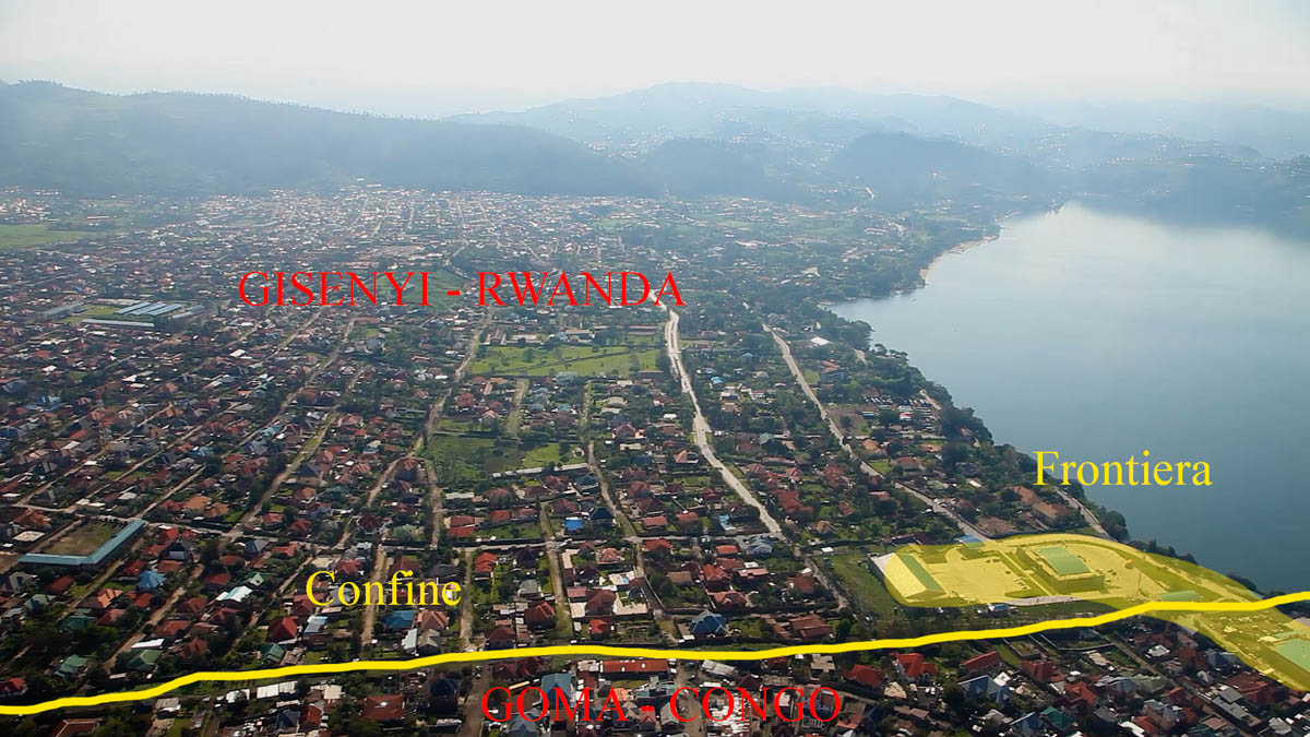 Gisenyi, in Ruanda, al confine con la Repubblica Democratica del Congo