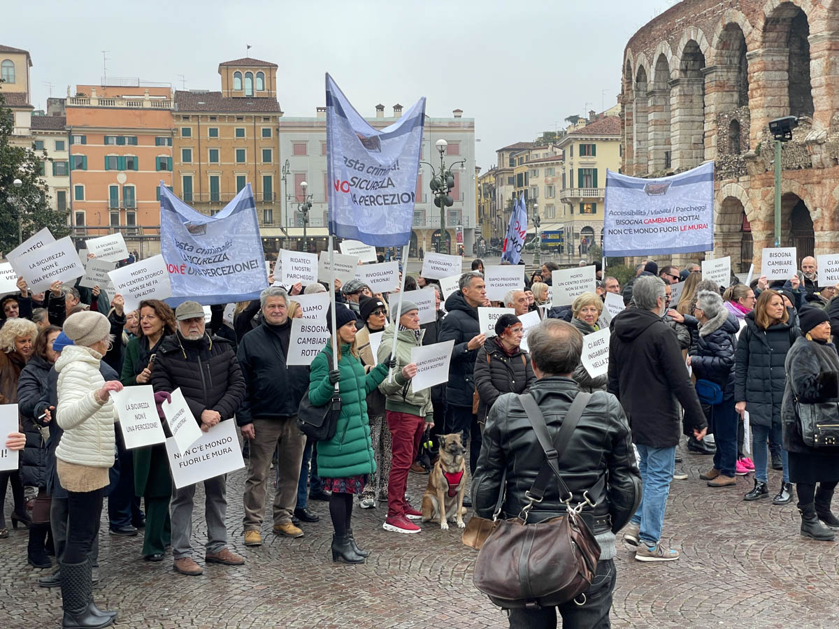 Protesta no ZTL comitato esercenti Verona 10.02.2025
