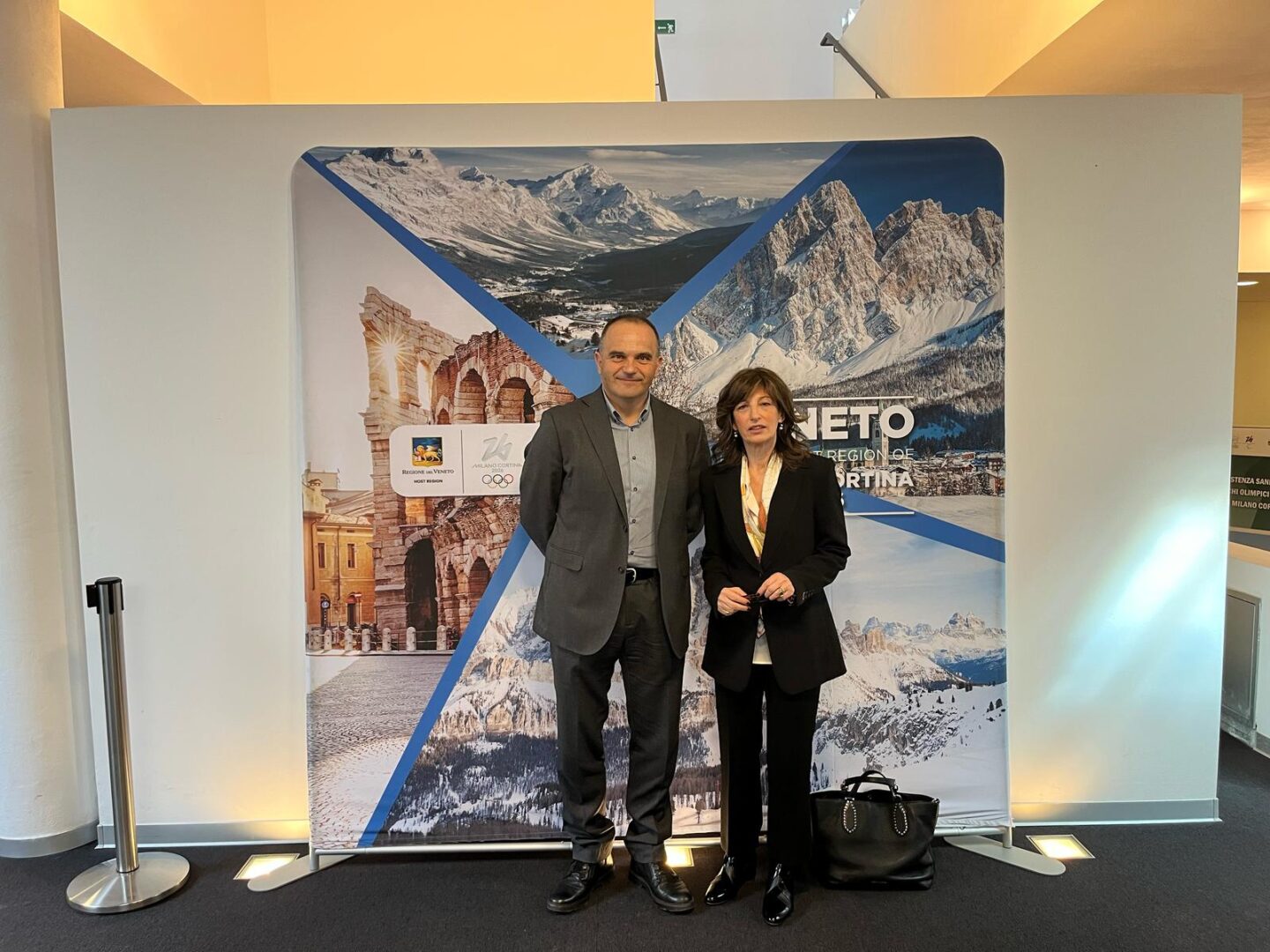 Adriano Valerio e Matilde Carlucci alla presentazione del Piano a Cortina