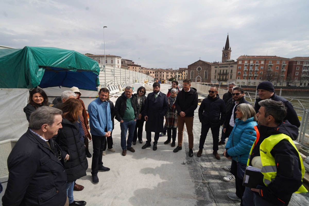 Sopralluogo al cantiere di Ponte Nuovo con tecnici, assessore Benini e commissione consiliare Quarta (17-03-2025)