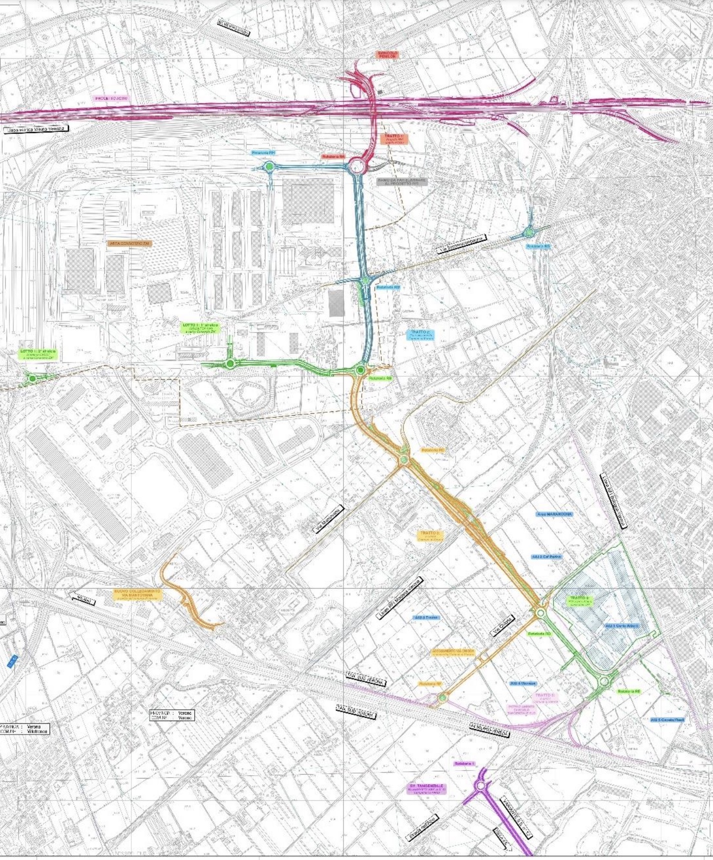 Strada di gronda Verona - mappa
