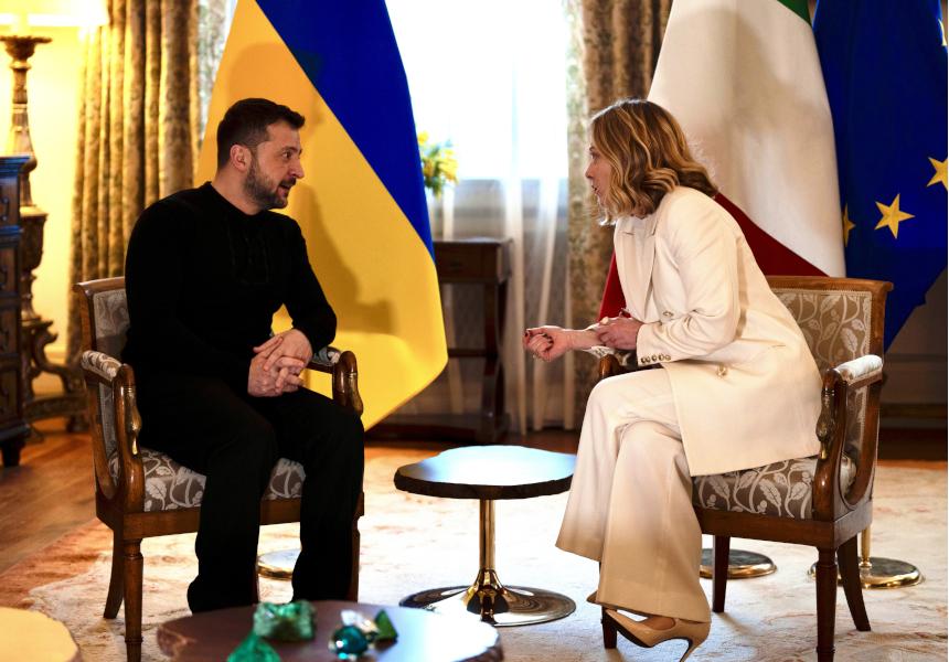 Zelensky e Giorgia Meloni