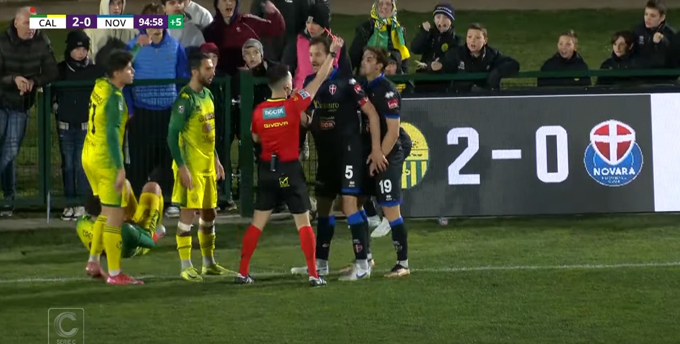 novara caldiero cartellino rosso