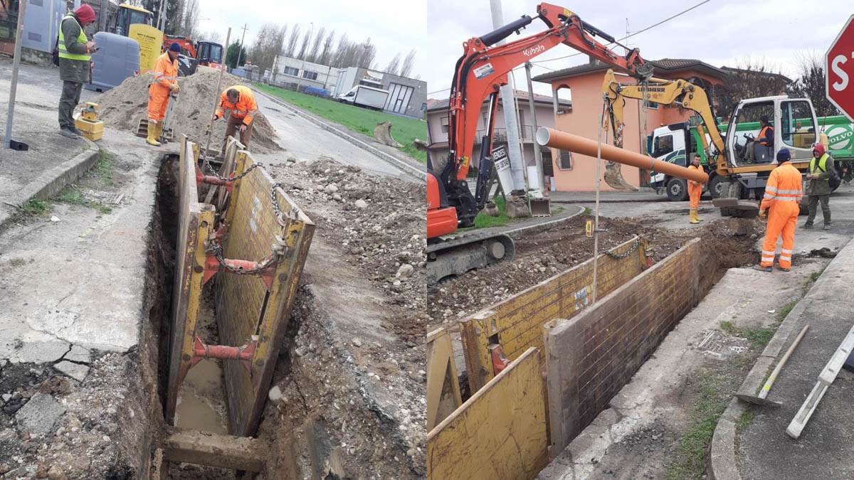 Acque Veronesi - cantiere fognatura Bovolone