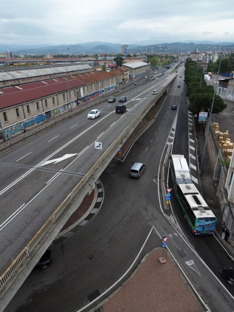 Il cavalcavia di viale Piave a Verona, visto dall'alto