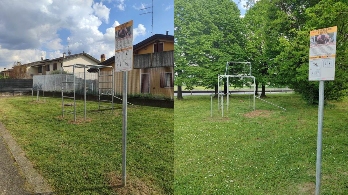 Palestre all'aperto attrezzi nogarole rocca pradelle bagnolo