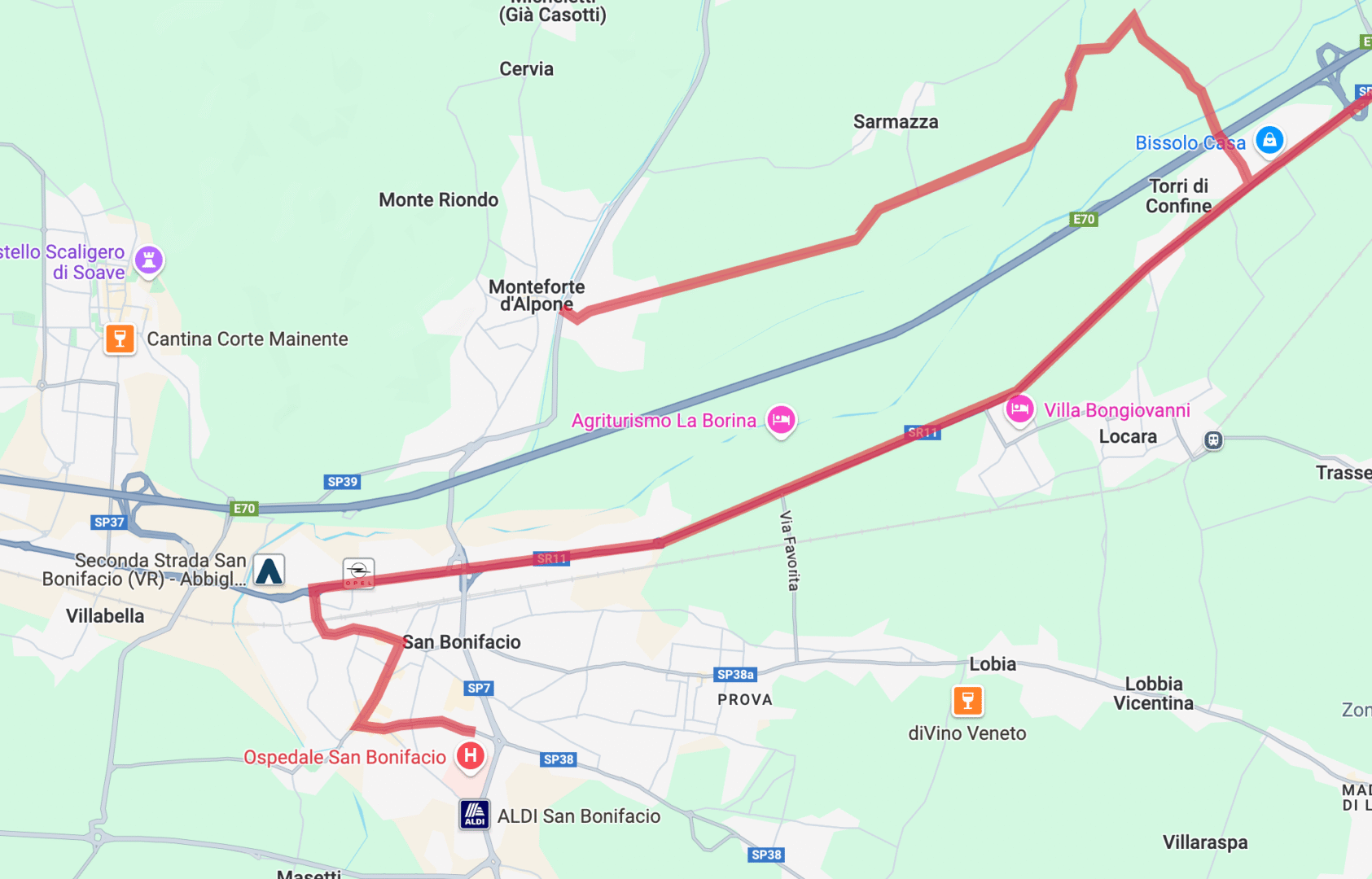 San Bonifacio Giro d'Italia percorso ospedale