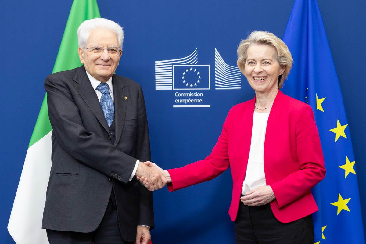 Sergio Mattarella e Ursula Von der Leyen