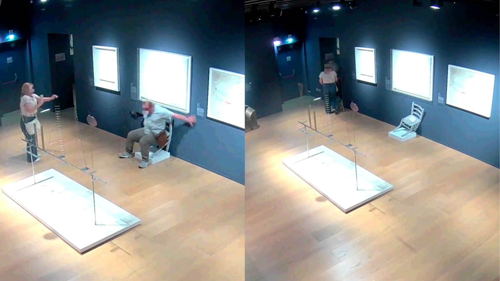 Turisti danneggiano sedia Palazzo Maffei