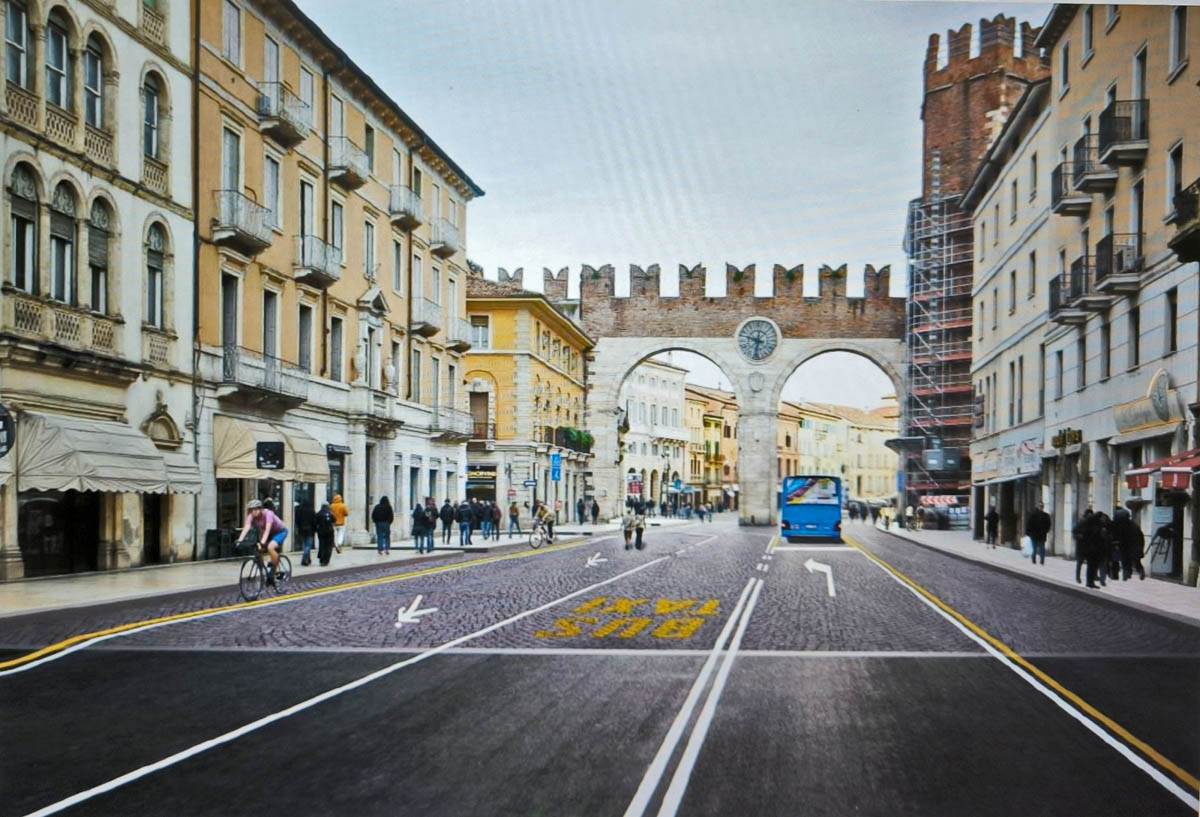 Corso Porta Nuova riqualificazione - lato orologio - DOPO