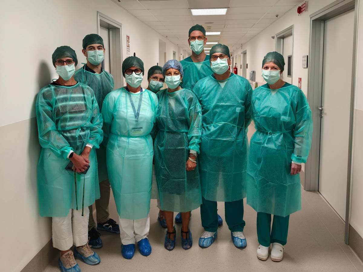 Aoui Verona - Nuovo centro trapianto midollo osseo - da sx Spanò De Luca Doro Castello Carlucci Allegri Krampera Tecchio