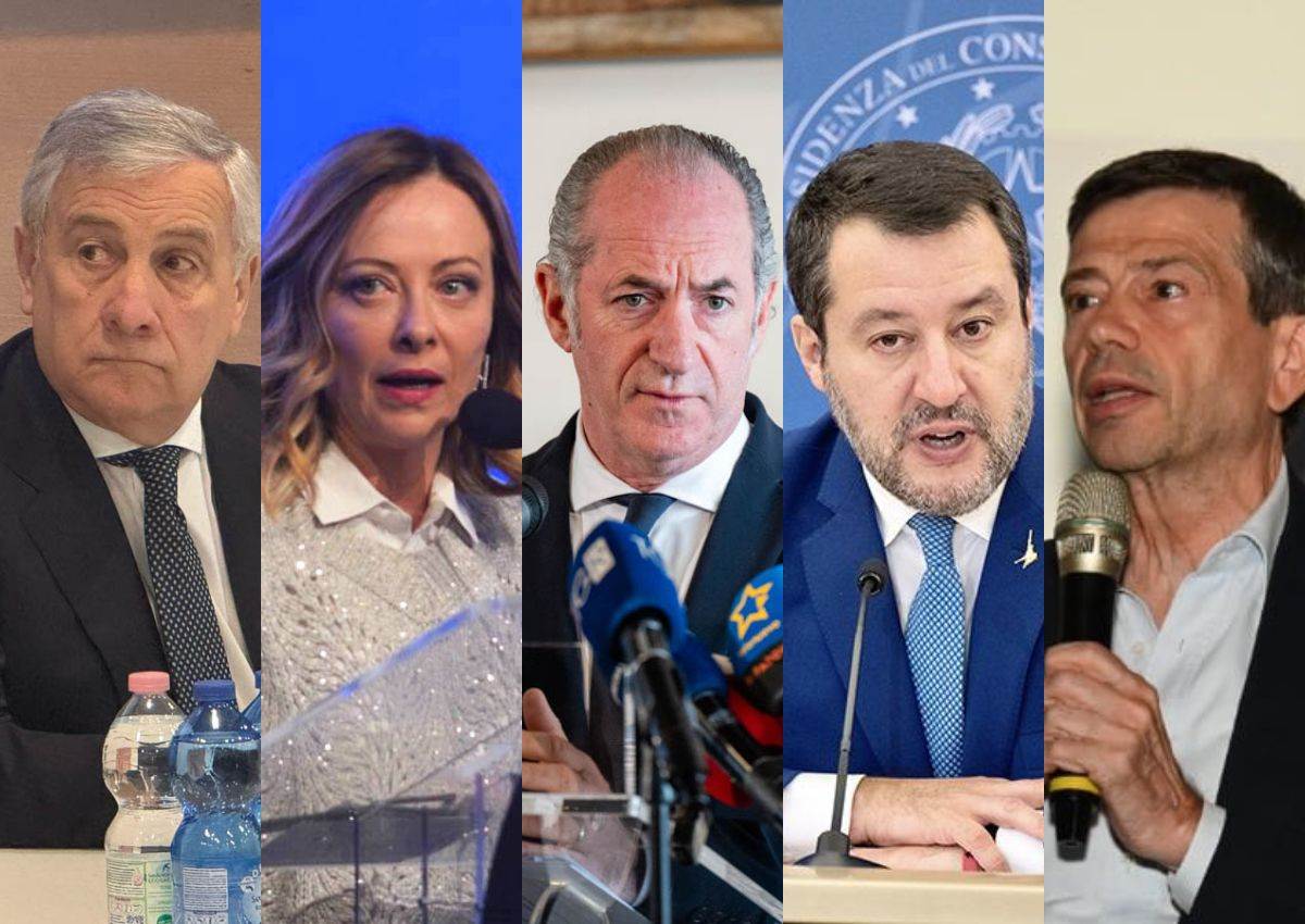 Tajani, Meloni, Zaia, Salvini, Lupi