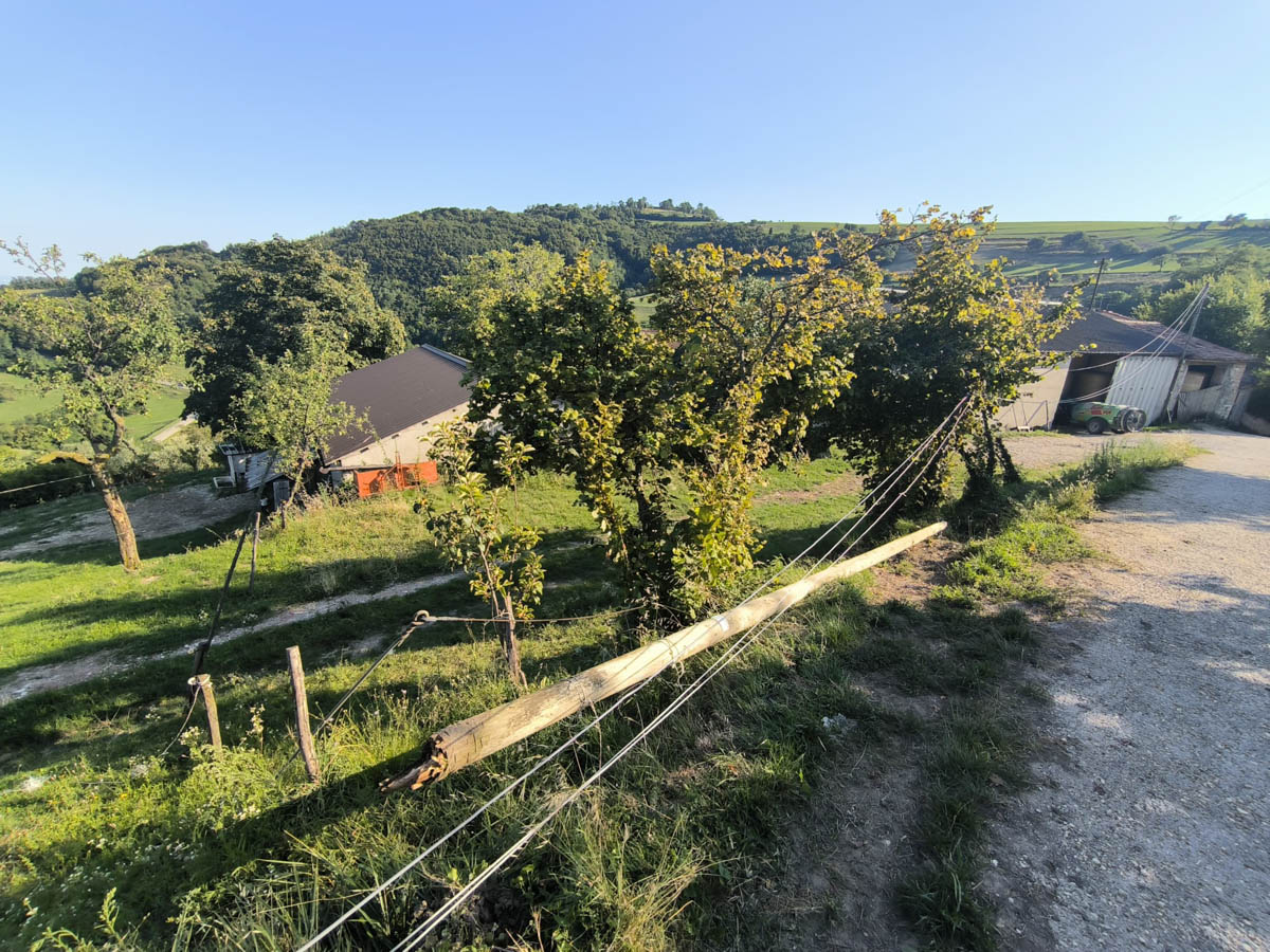 Palo telefono crollato contrada Palazzo