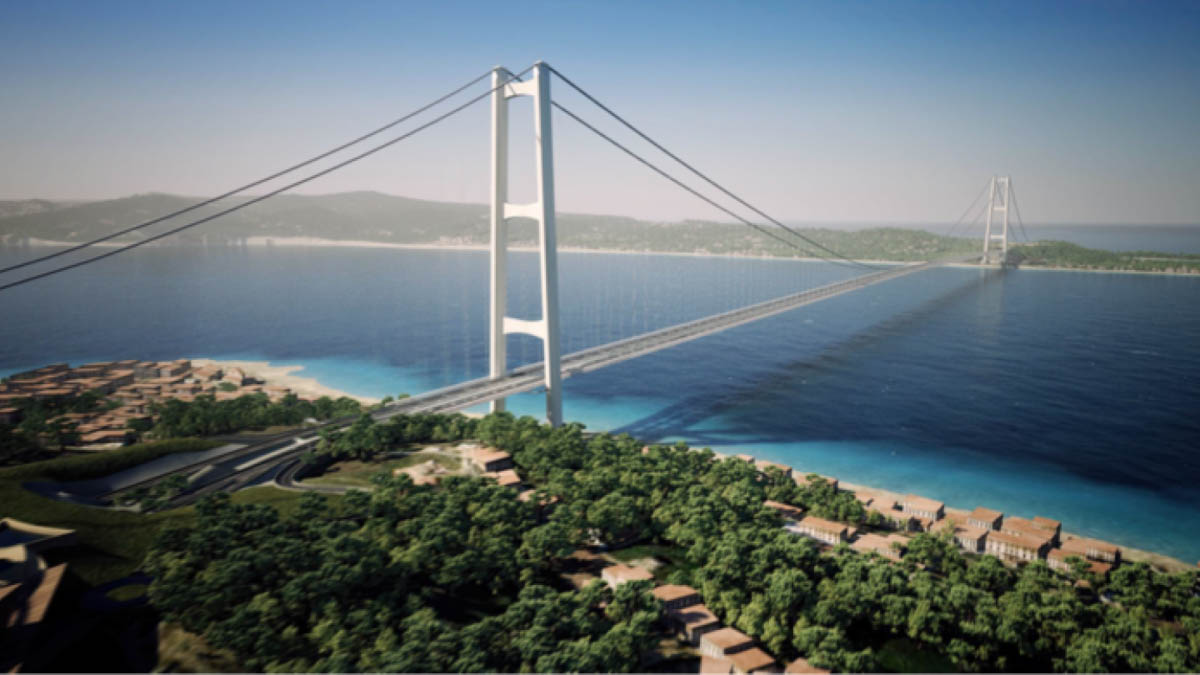Ponte sullo stretto di Messina (render)