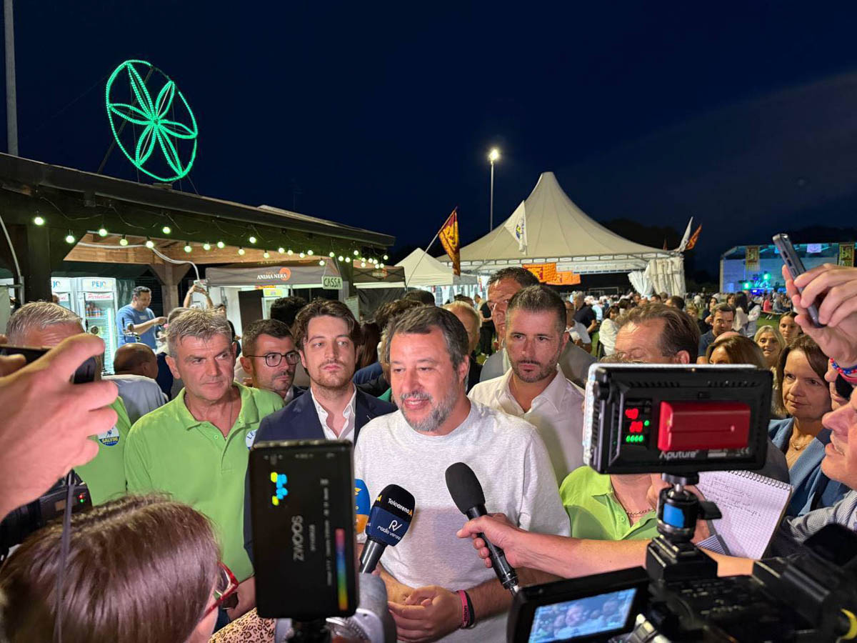 Matteo Salvini e Alberto Stefani alla Festa della Lega di Oppeano (6 settembre 2025)