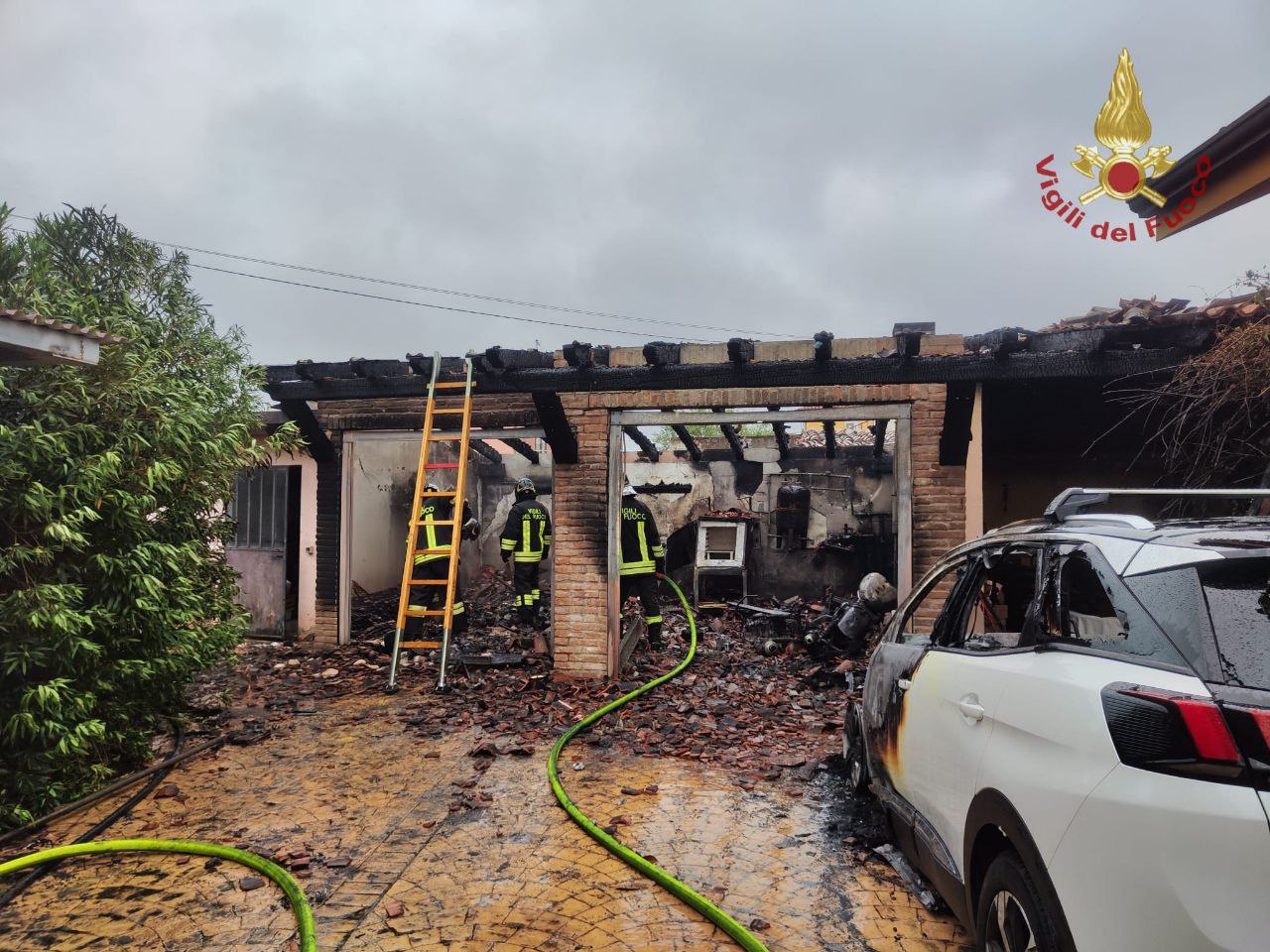 incendio Cerea Vigili del Fuoco