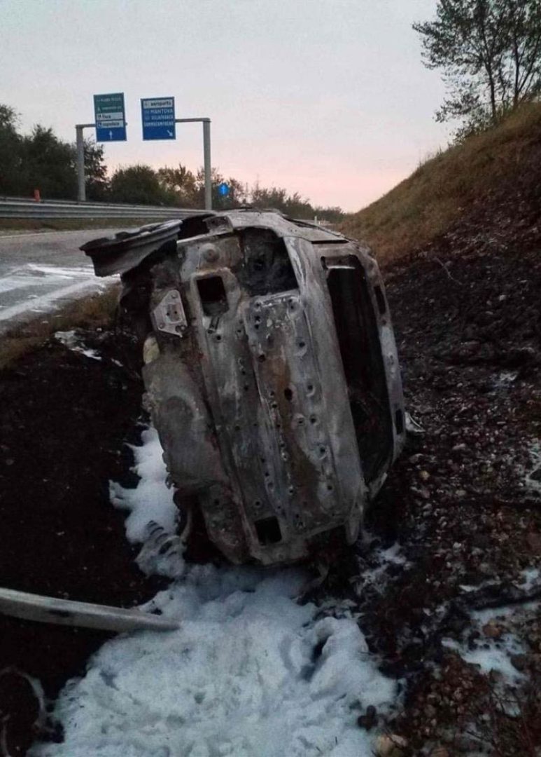 Incidente con incendio tangenziale sud Verona