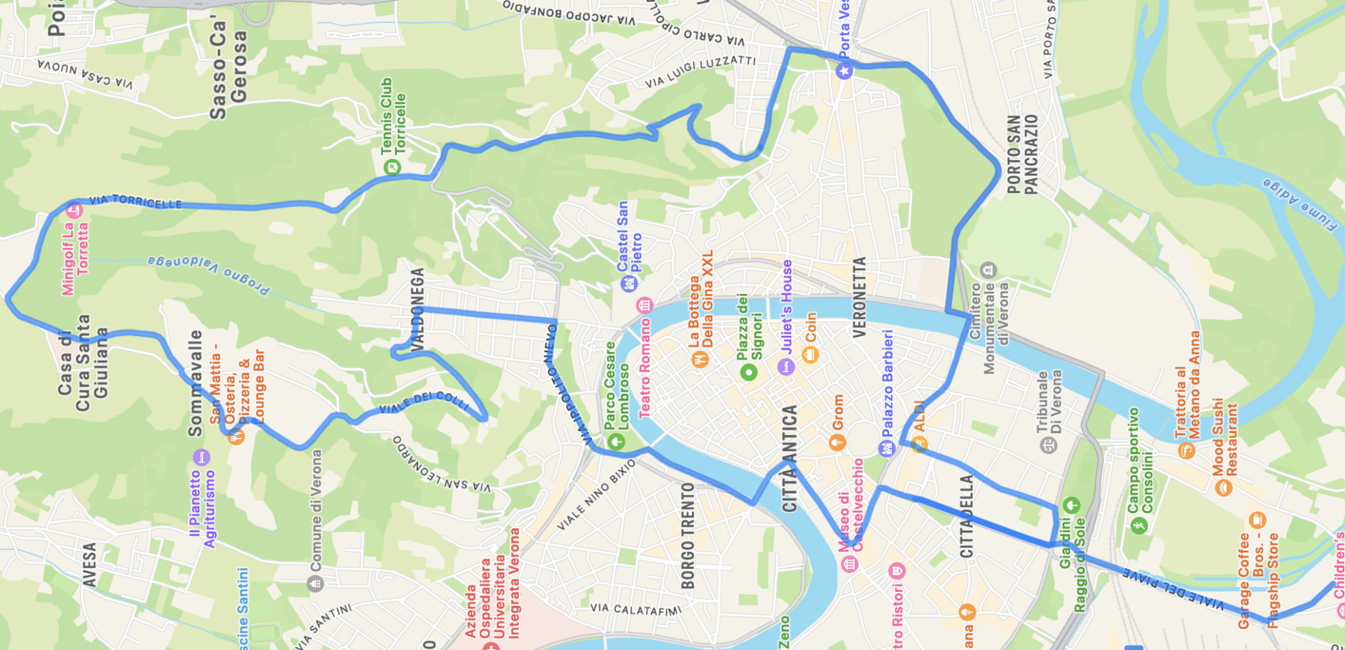 Mappa Giro del Veneto Verona 15.10.2025