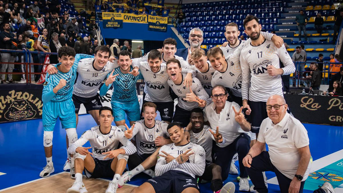 Verona Volley dopo la vittoria su Grottazzolina - Foto VeronaVolley/Benvenuti