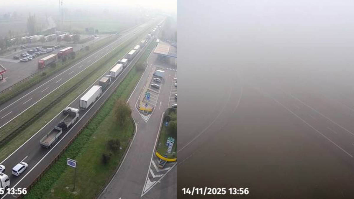 A22 - rallentamenti all'altezza di Povegliano e nebbia a Reggiolo