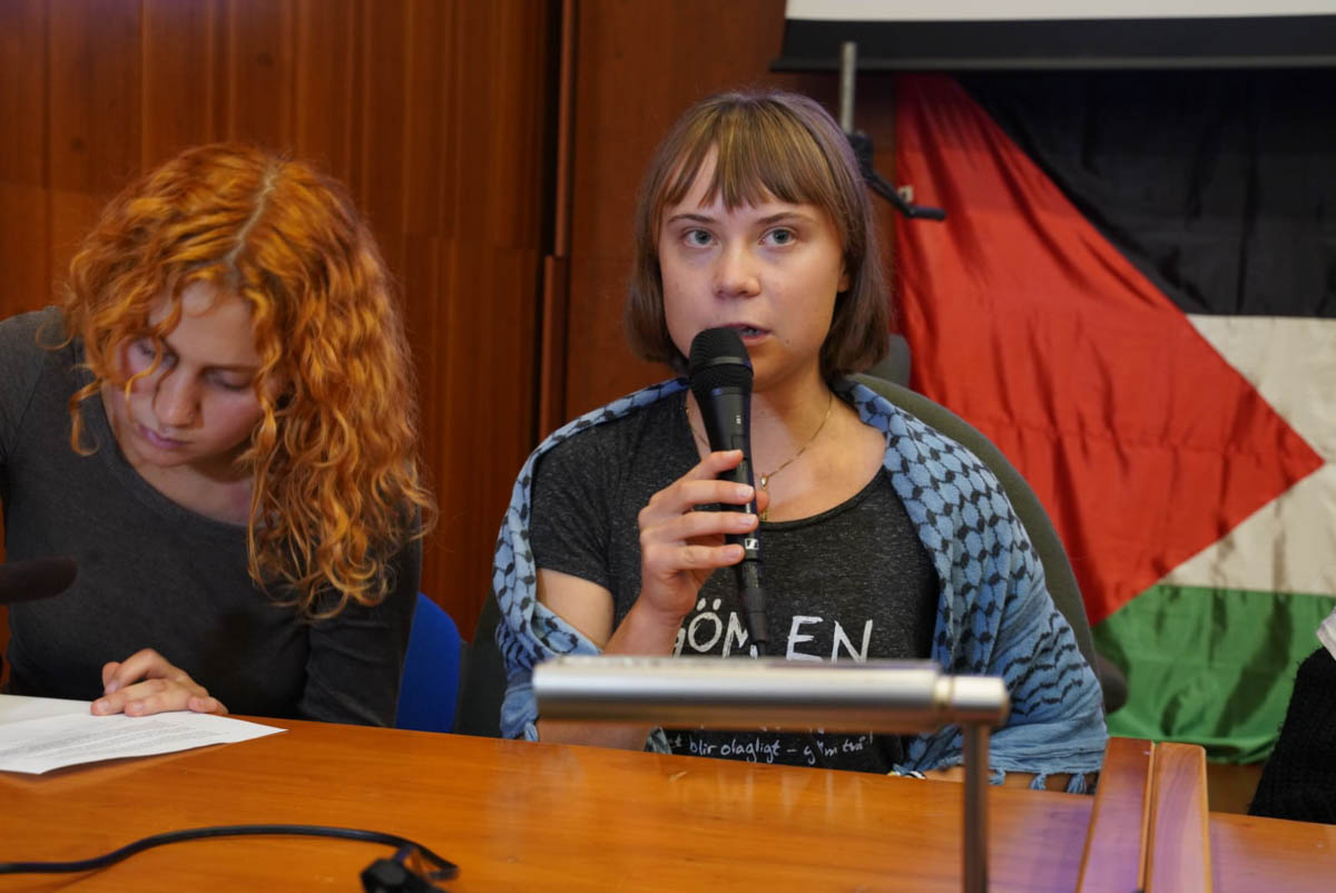 Aula T.2 Università di Verona occupata per l'assemblea pro-Palestina con Greta Thunberg, Simone Zambrin e Maya Issa