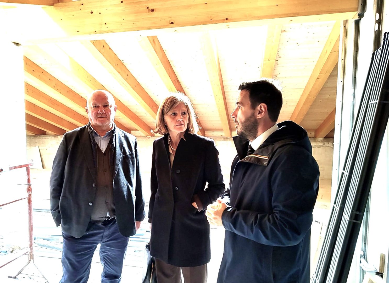 Sopralluogo cantieri ESU Claudio Valente e Rettrice Chiara Leardini Univr Università di Verona