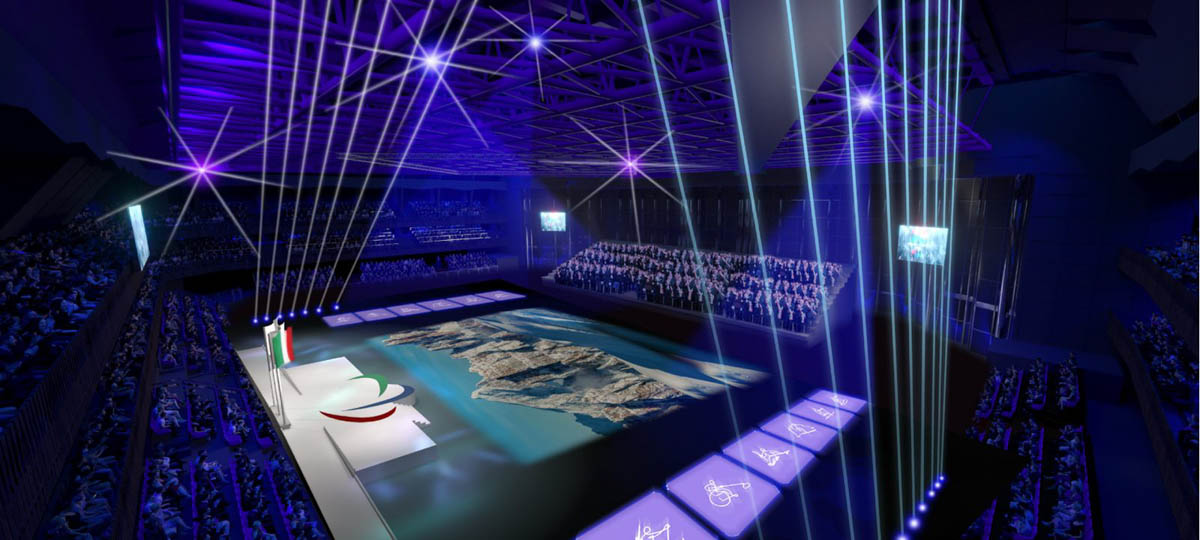 Anteprima della cerimonia di chiusura delle Paralimpiadi a Cortina d'Ampezzo