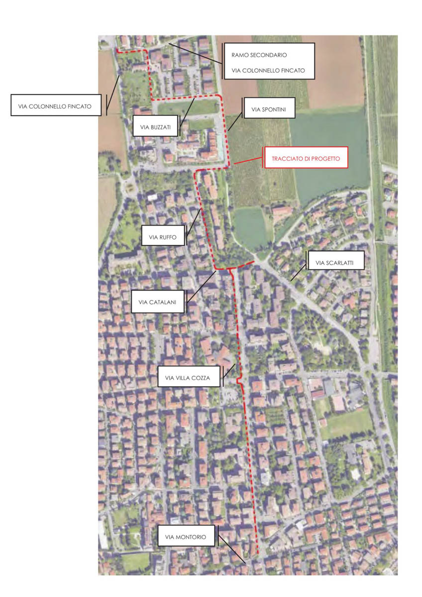 Mappa ciclabile Verona Borgo Venezia - via Fincato-via Villa Cozza