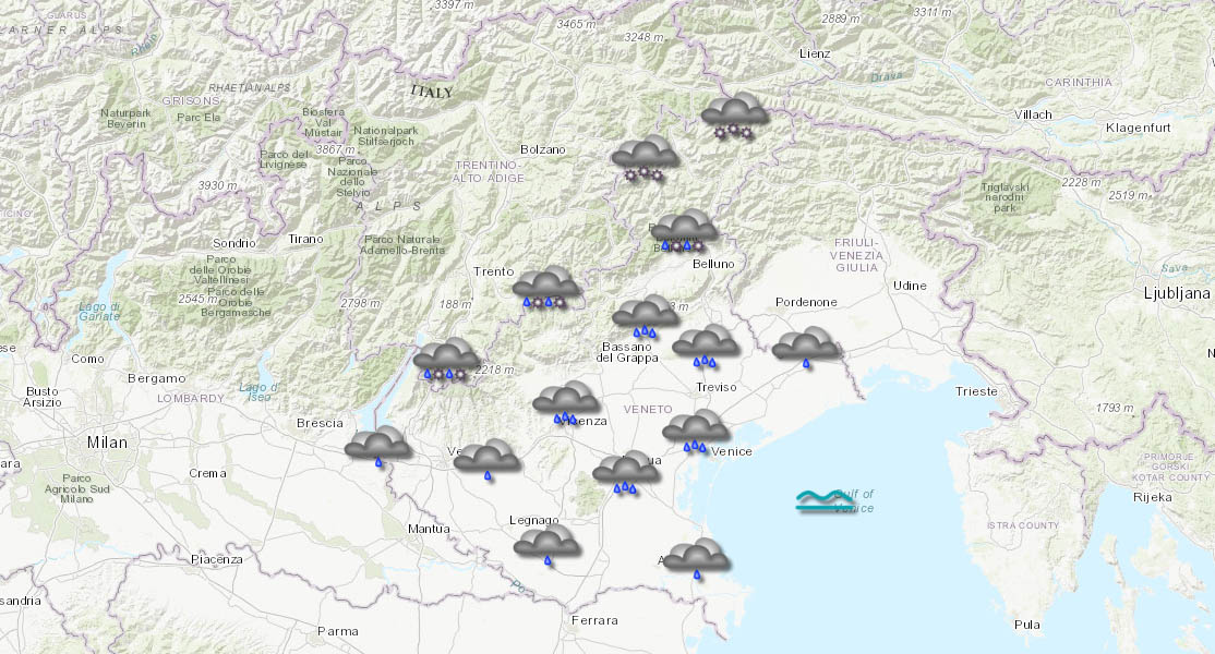 meteo veneto 25-01-2026