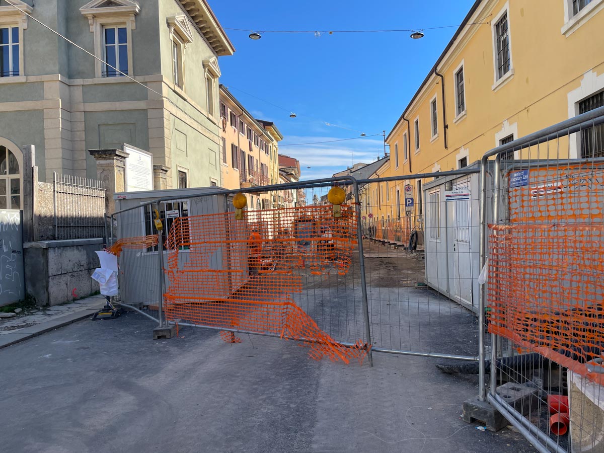 Verona, cantiere filovia in via XX Settembre a Veronetta (18 febbraio 2026)