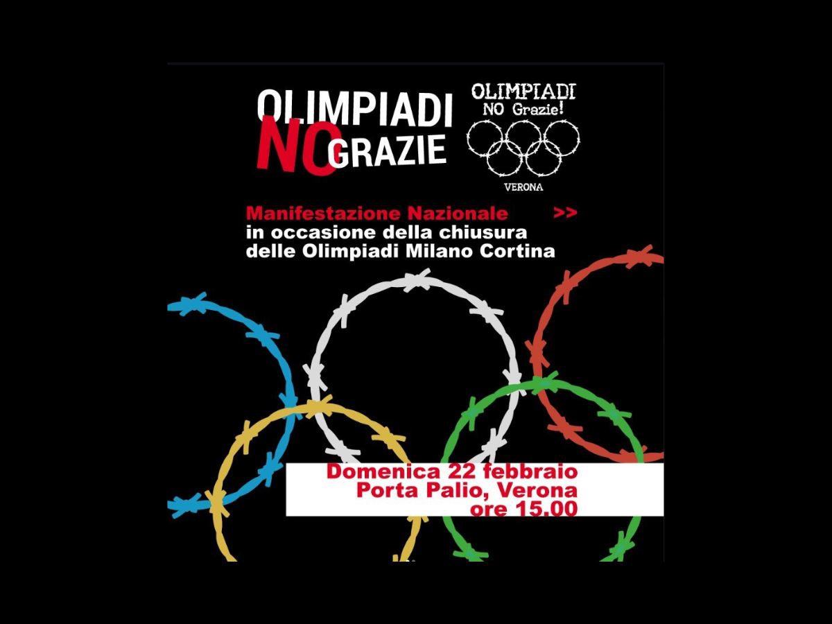 Manifestazione "Olimpiadi no grazie" a Verona