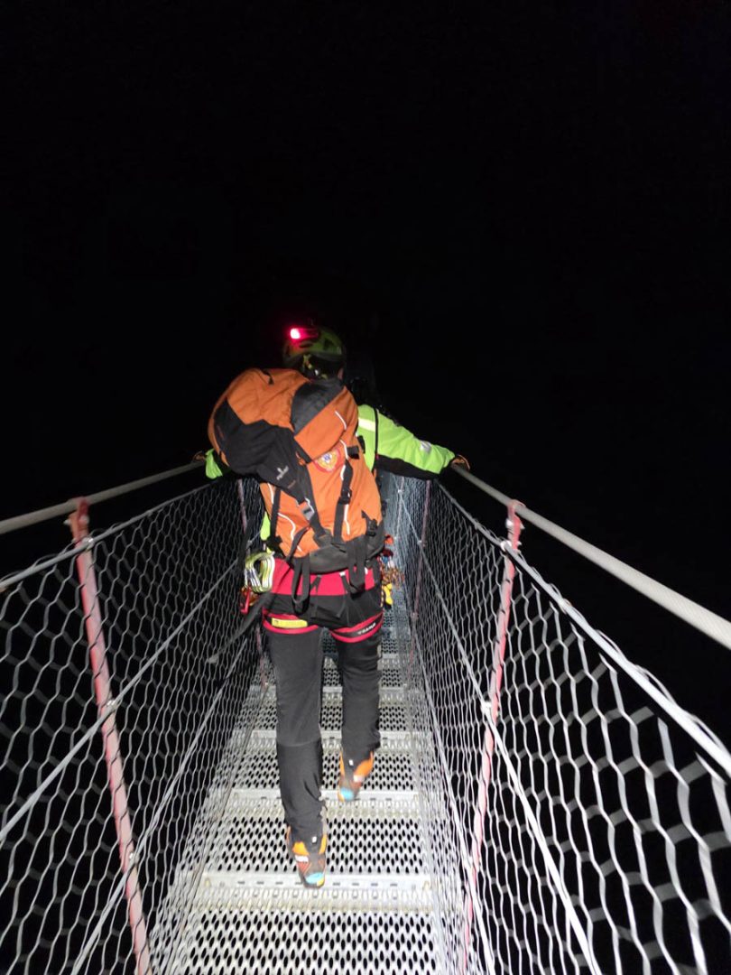 Soccorso alpino di Verona - Intervento nell'area del ponte tibetano in Valsorda